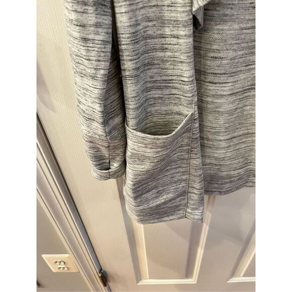 Eddie Bauer Gray Space Dye Open Front Waterfall Jersey Cardigan sz M NWOT - Picture 2 of 7